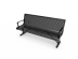 Perforated Steel Contoured Bench with Arms